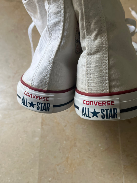 White hightop converse