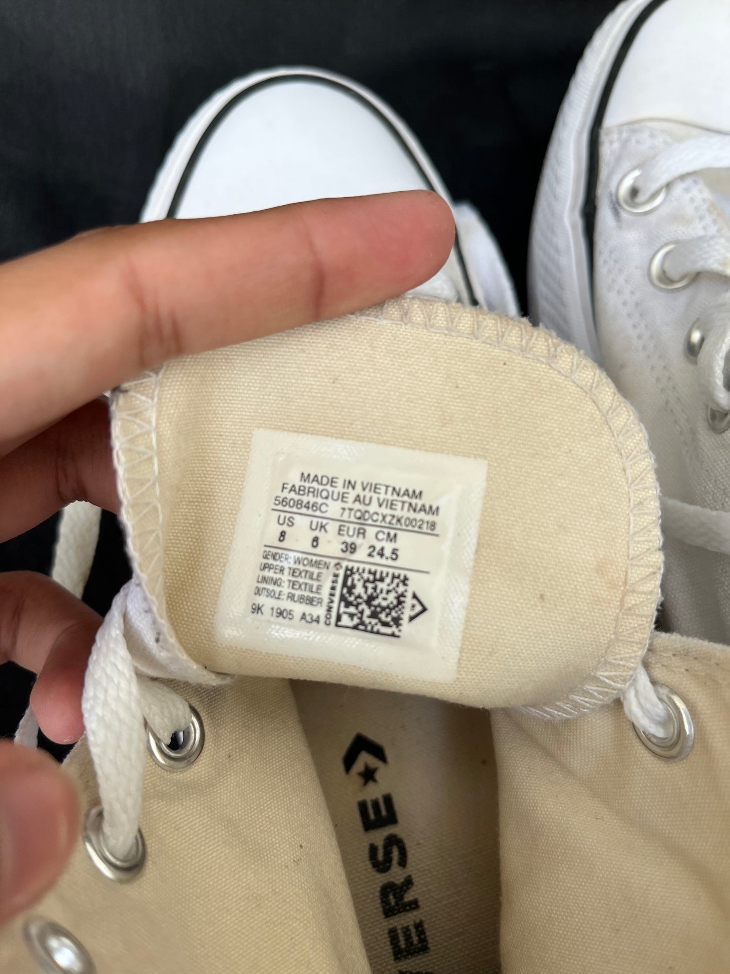White platform hightop converse