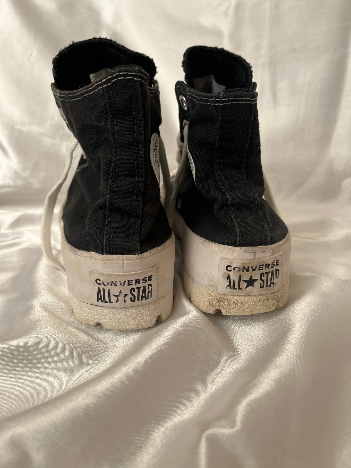 Black lugged hightop converse