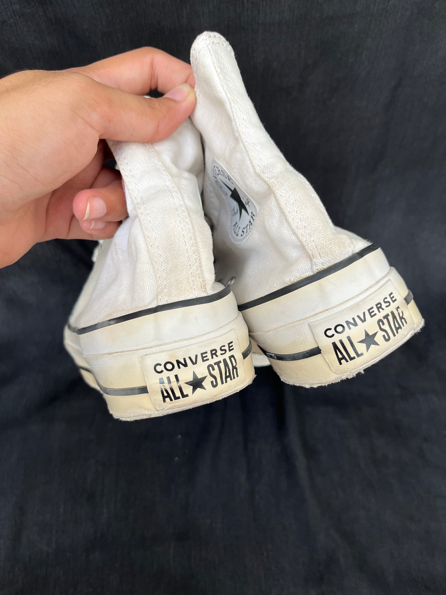 White platform hightop converse