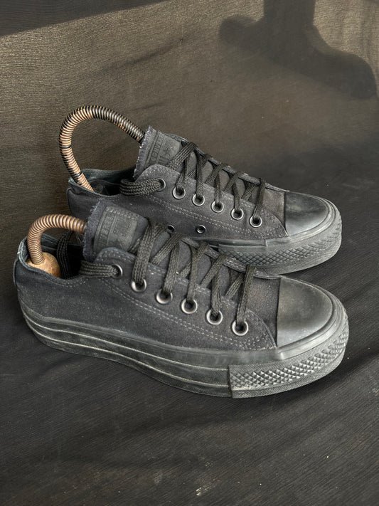 Full black platform lowtop