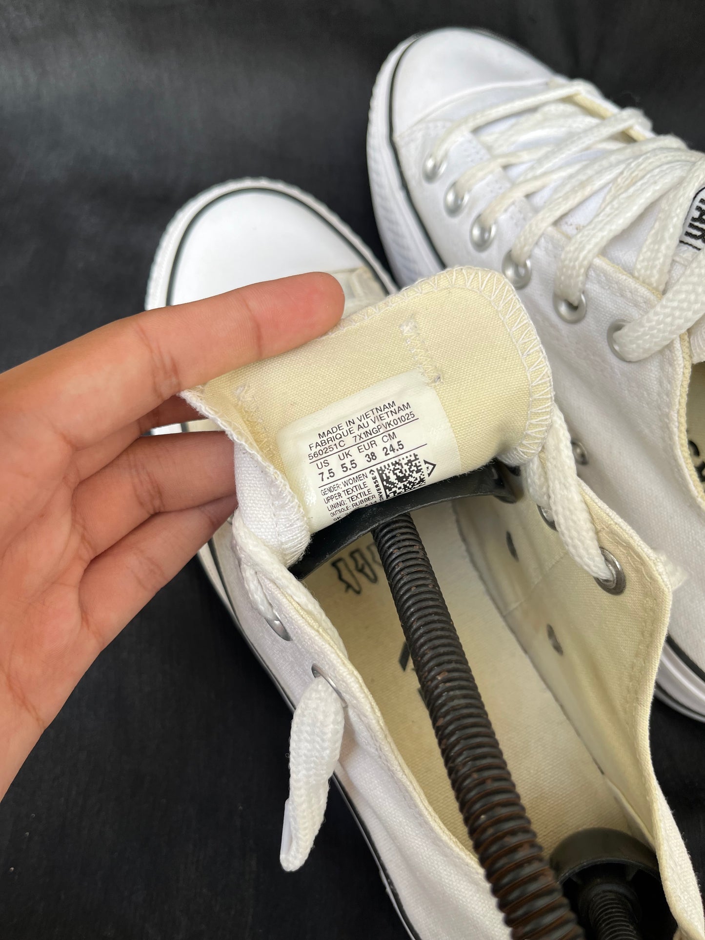 Platform white lowtop converse