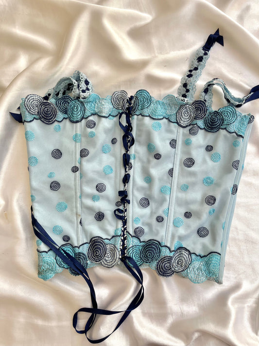 Whimsical blue corset