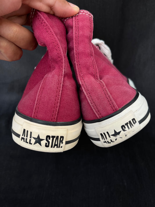 Maroon hightop converse