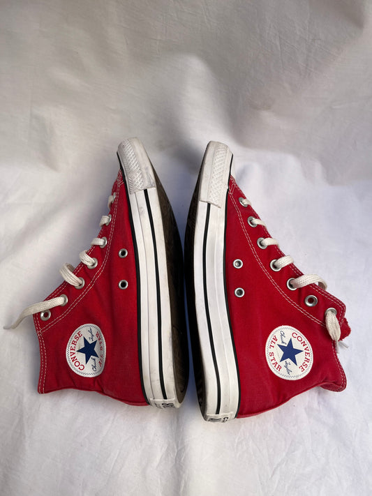 Red hightop converse