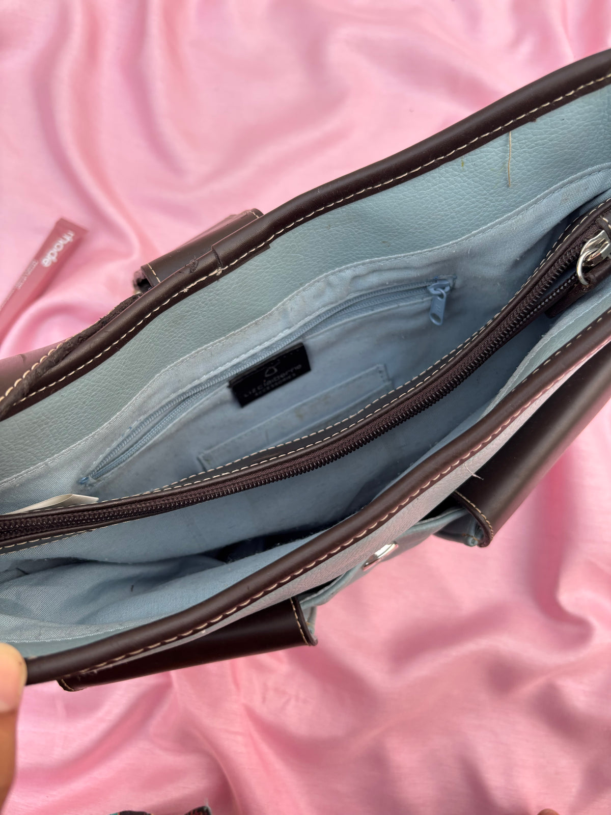 Pastel blue leather bag