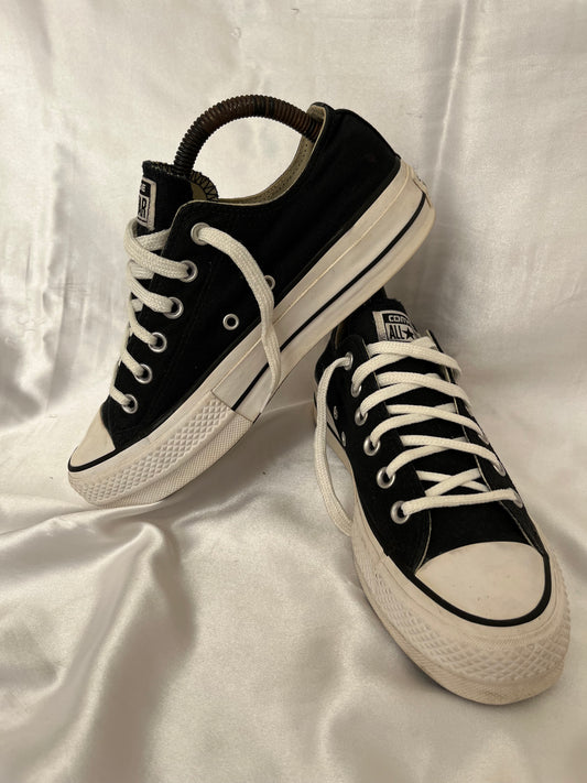 Black platform lowtop converse