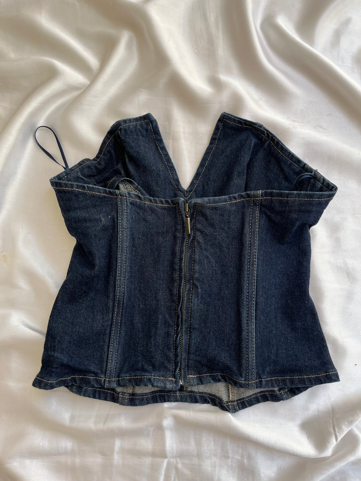 Denim corset