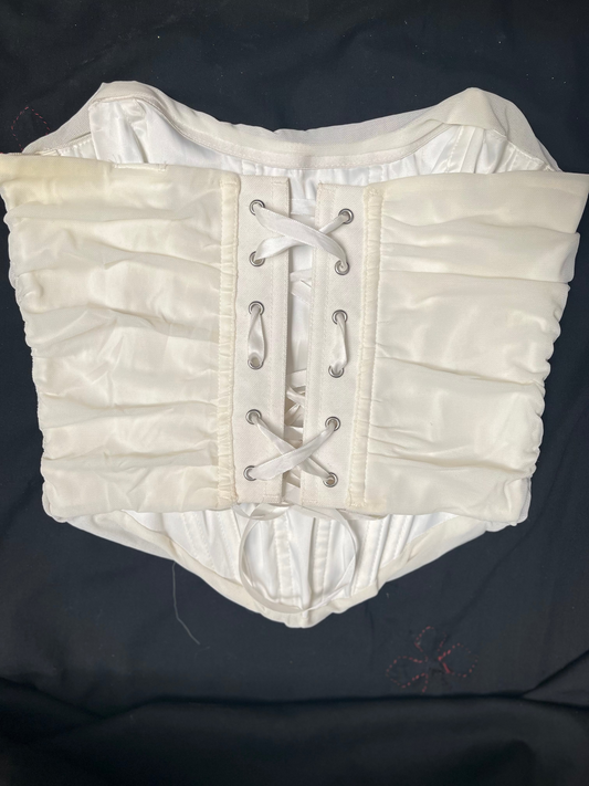 Off white satin corset