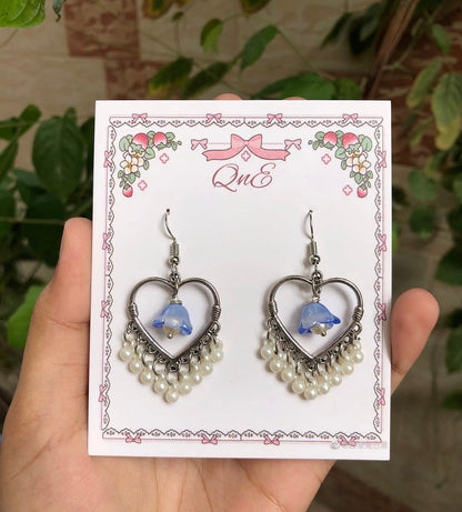 Lily of the valley jhumkey silver — handmade by QnE, photo 4 of 10