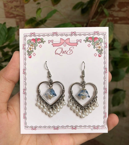 Lily of the valley jhumkey silver — handmade by QnE, photo 6 of 10