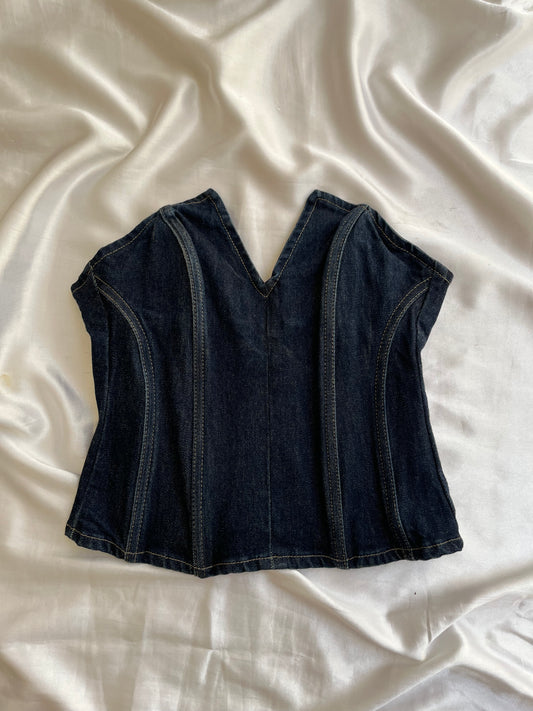 Denim corset