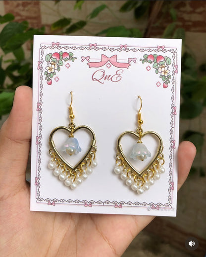 Lily of the valley jhumkey — handmade by QnE, photo 11 of 12