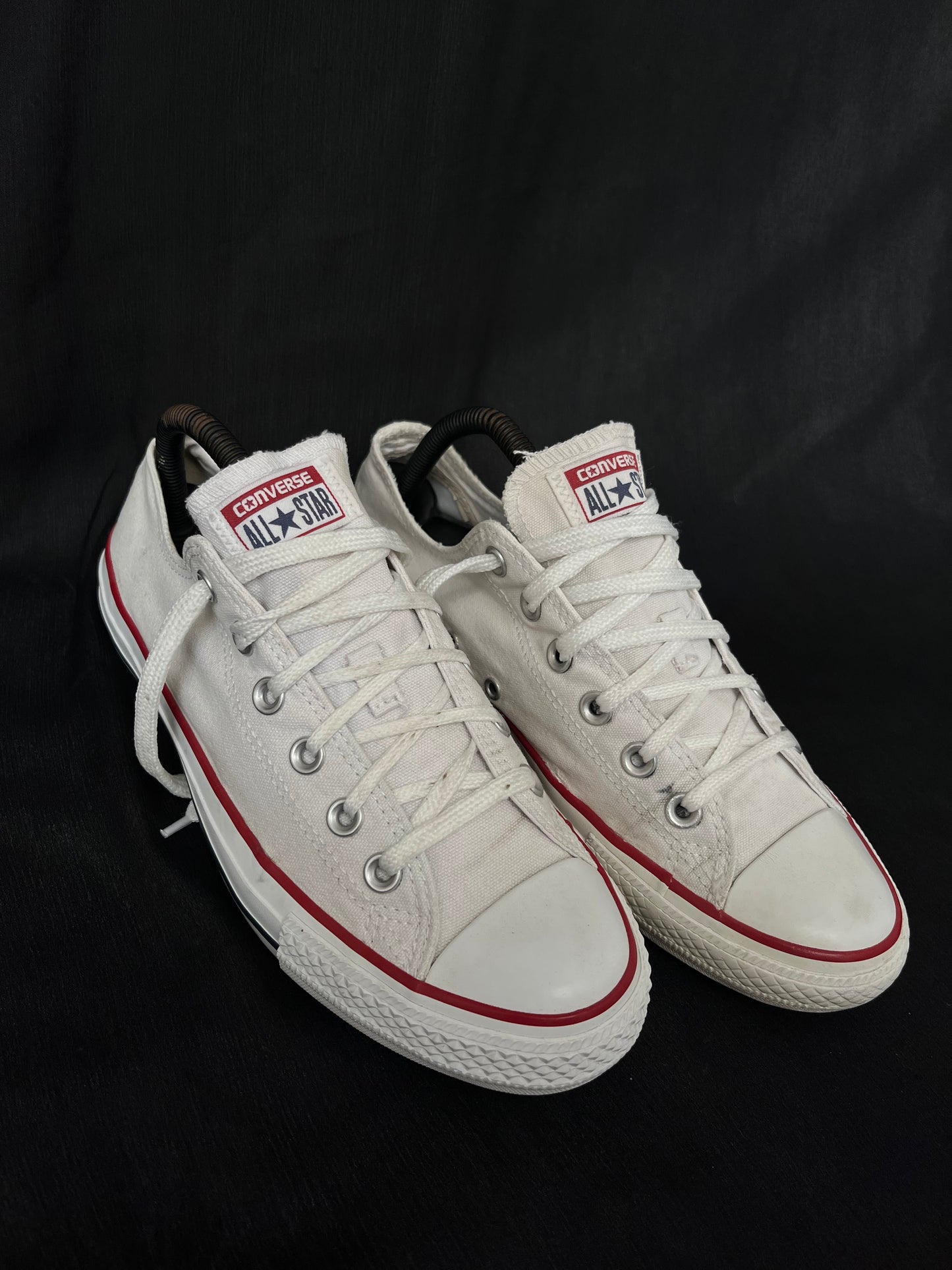 White lowtop converse