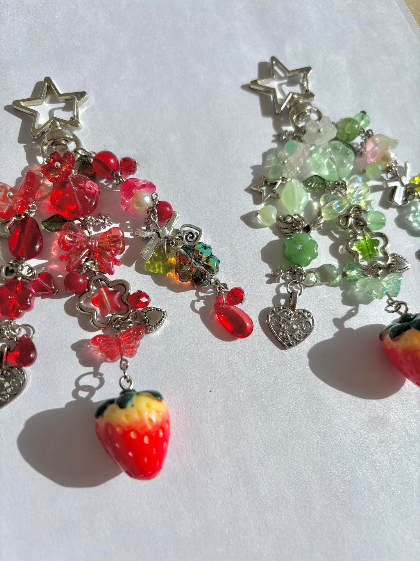 Chunky strawberry keychains