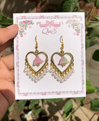Lily of the valley jhumkey — handmade by QnE, photo 9 of 12