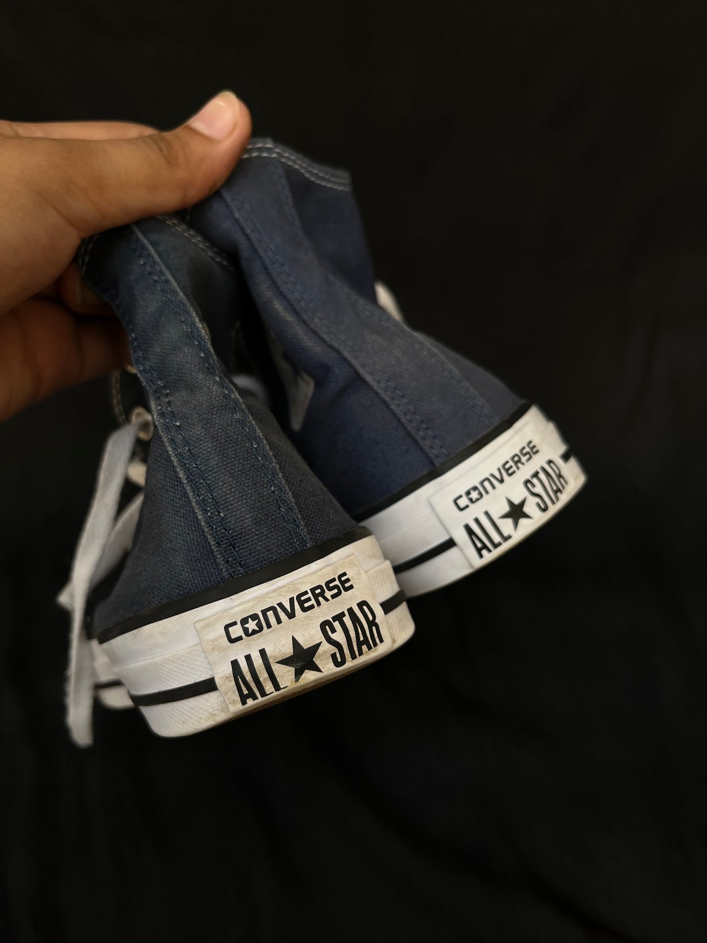 Blue hightop converse
