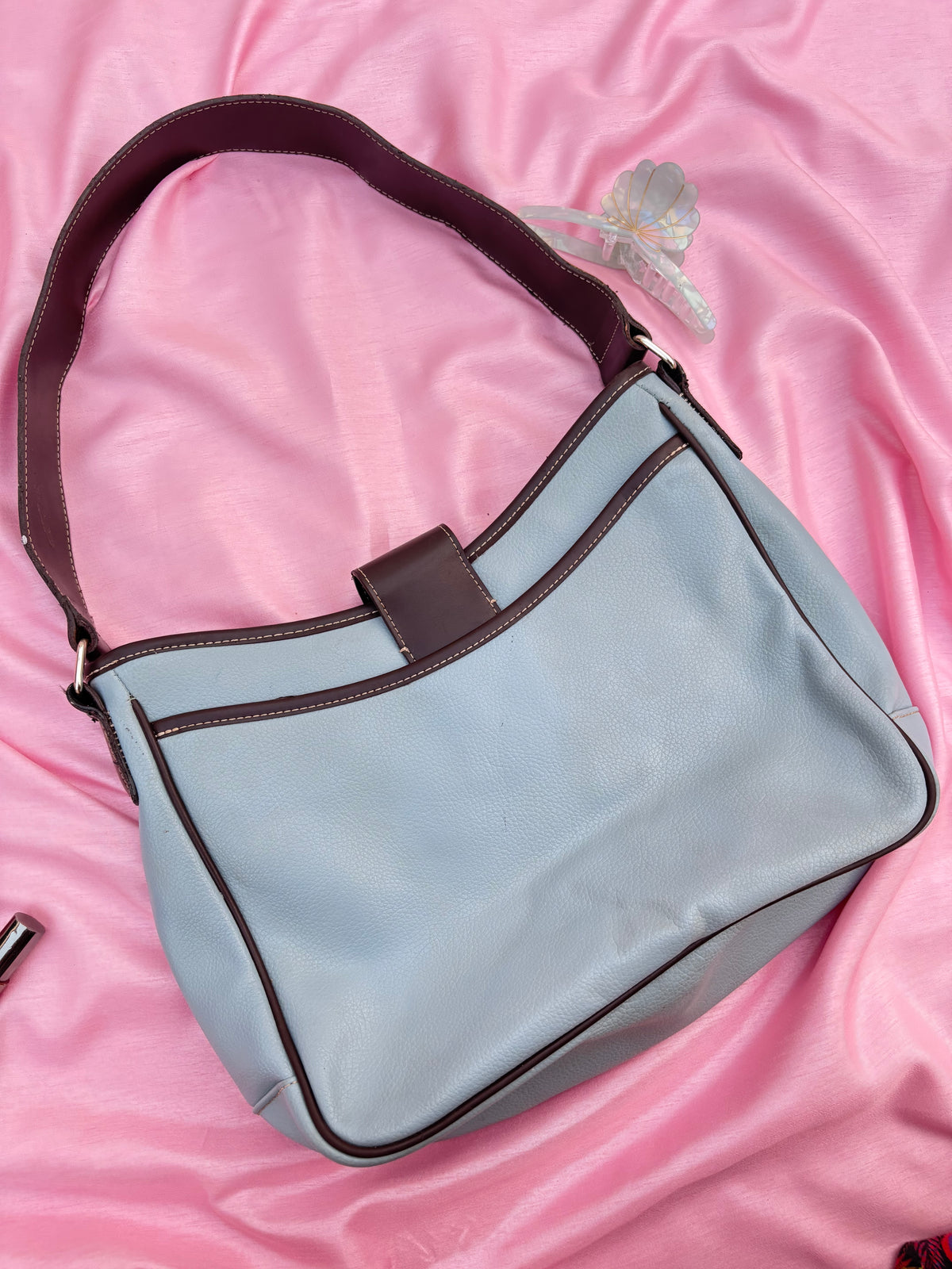 Pastel blue leather bag