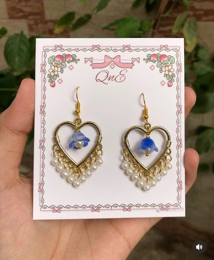 Lily of the valley jhumkey — handmade by QnE, photo 12 of 12