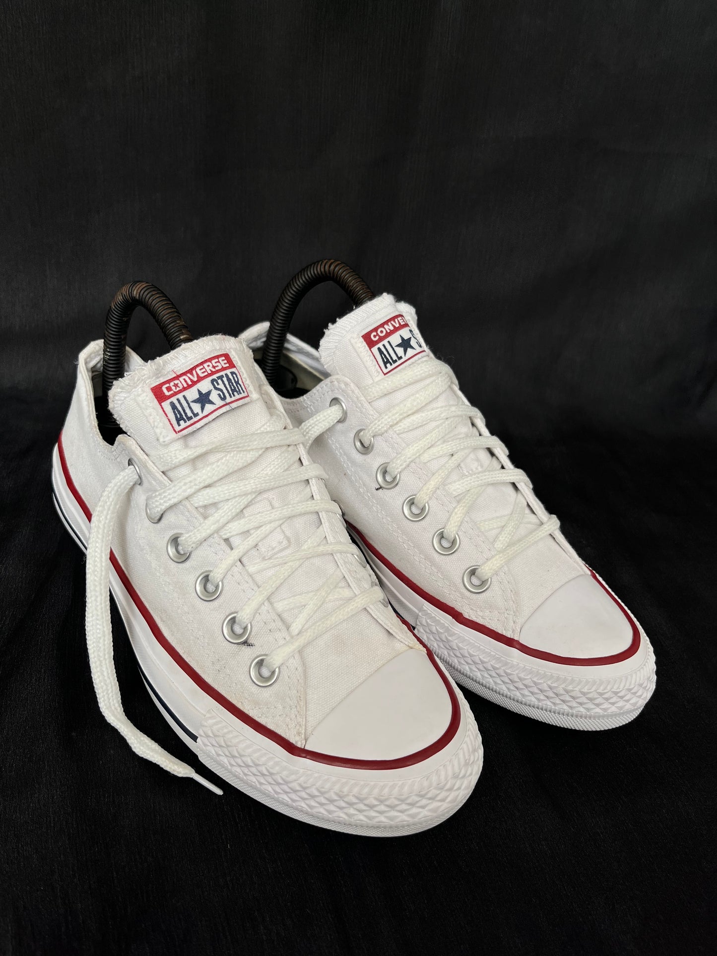 White lowtop converse