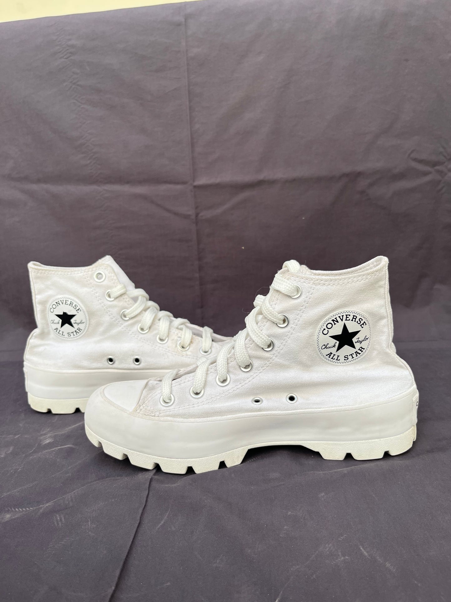 White lugged platform hightop