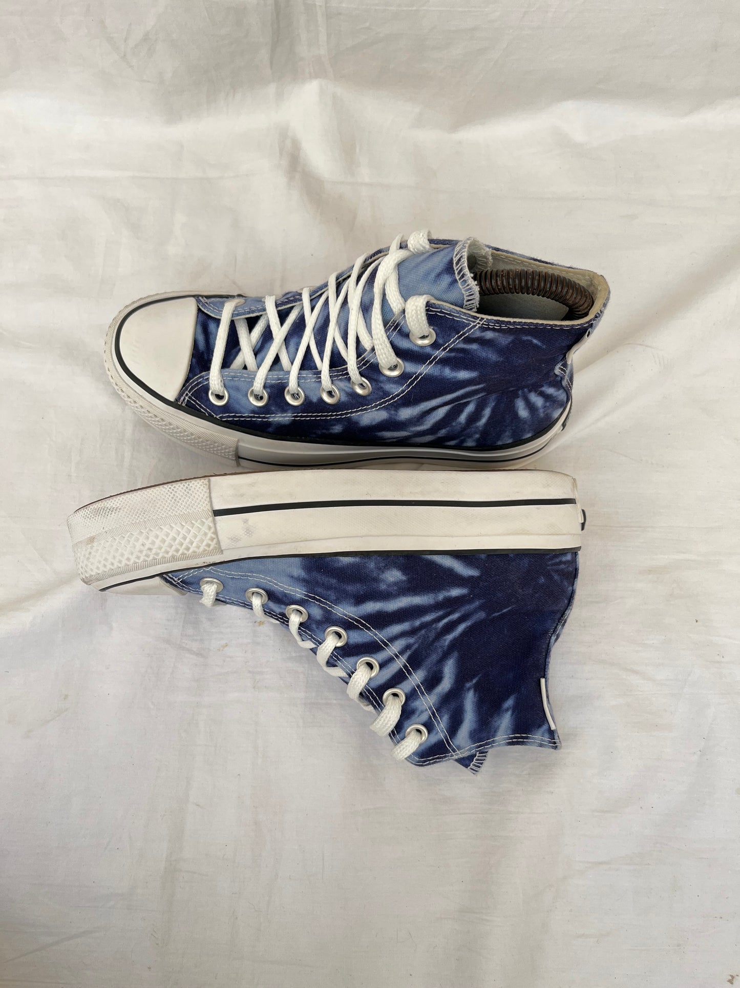 Tie dye platform blue hightop