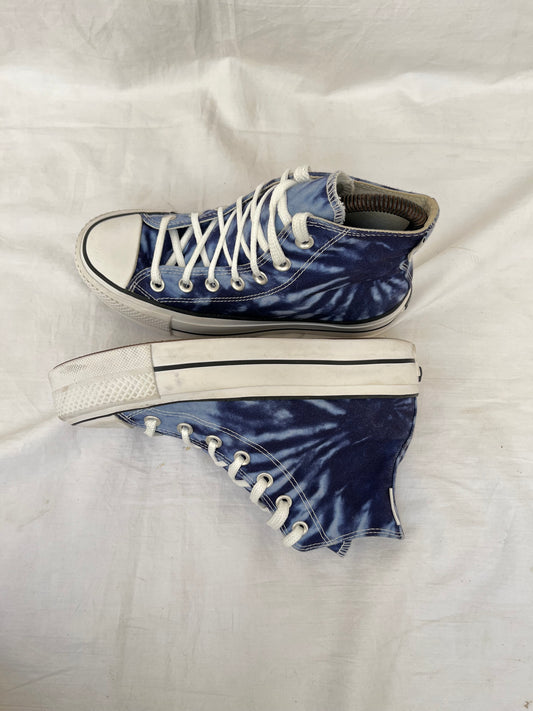 Tie dye platform blue hightop