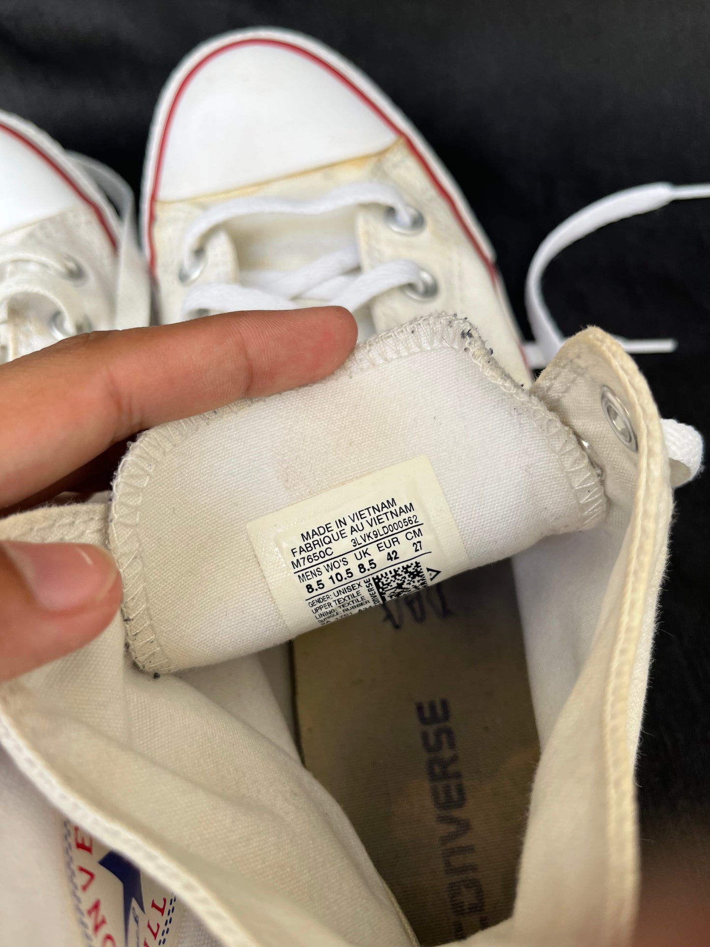 White hightop converse
