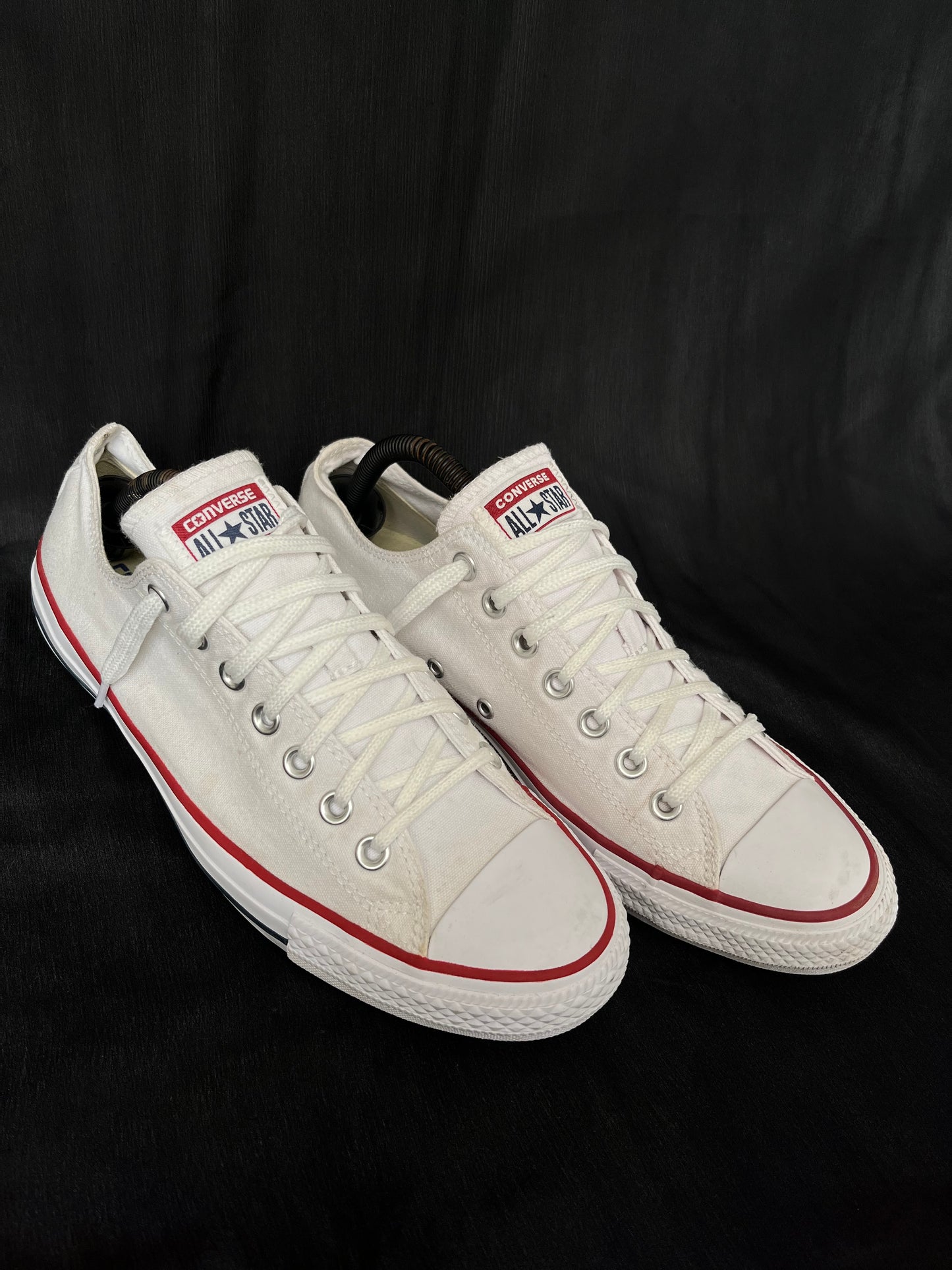 White lowtop converse