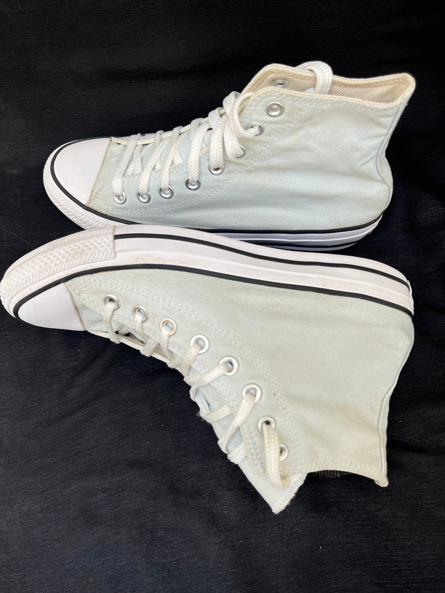 Baby blue hightops normal n platform