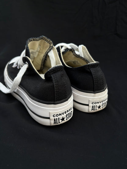 Black platform lowtop converse — preloved, excellent condition, photo 2 of 4