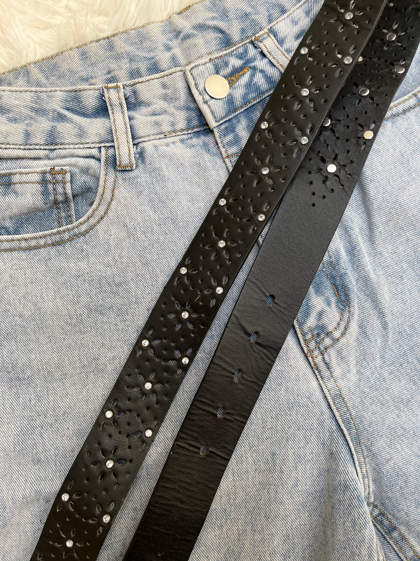 Rhinestone flower belt