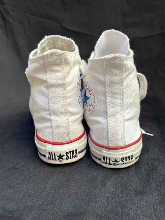 White hightop converse