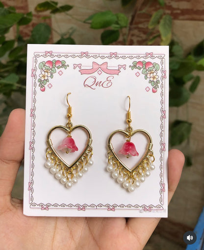 Lily of the valley jhumkey — handmade by QnE, photo 2 of 12