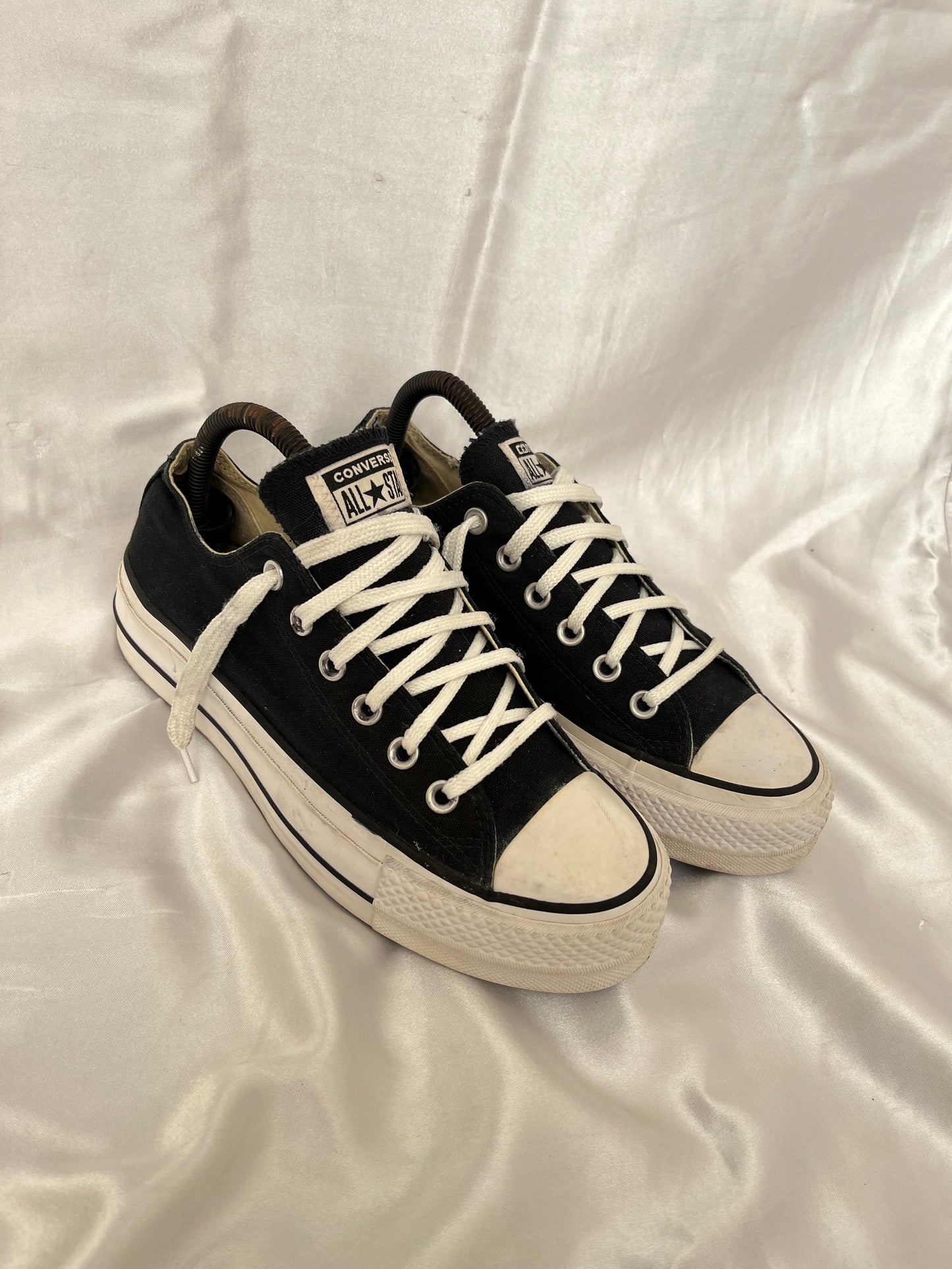 Black platform lowtop converse