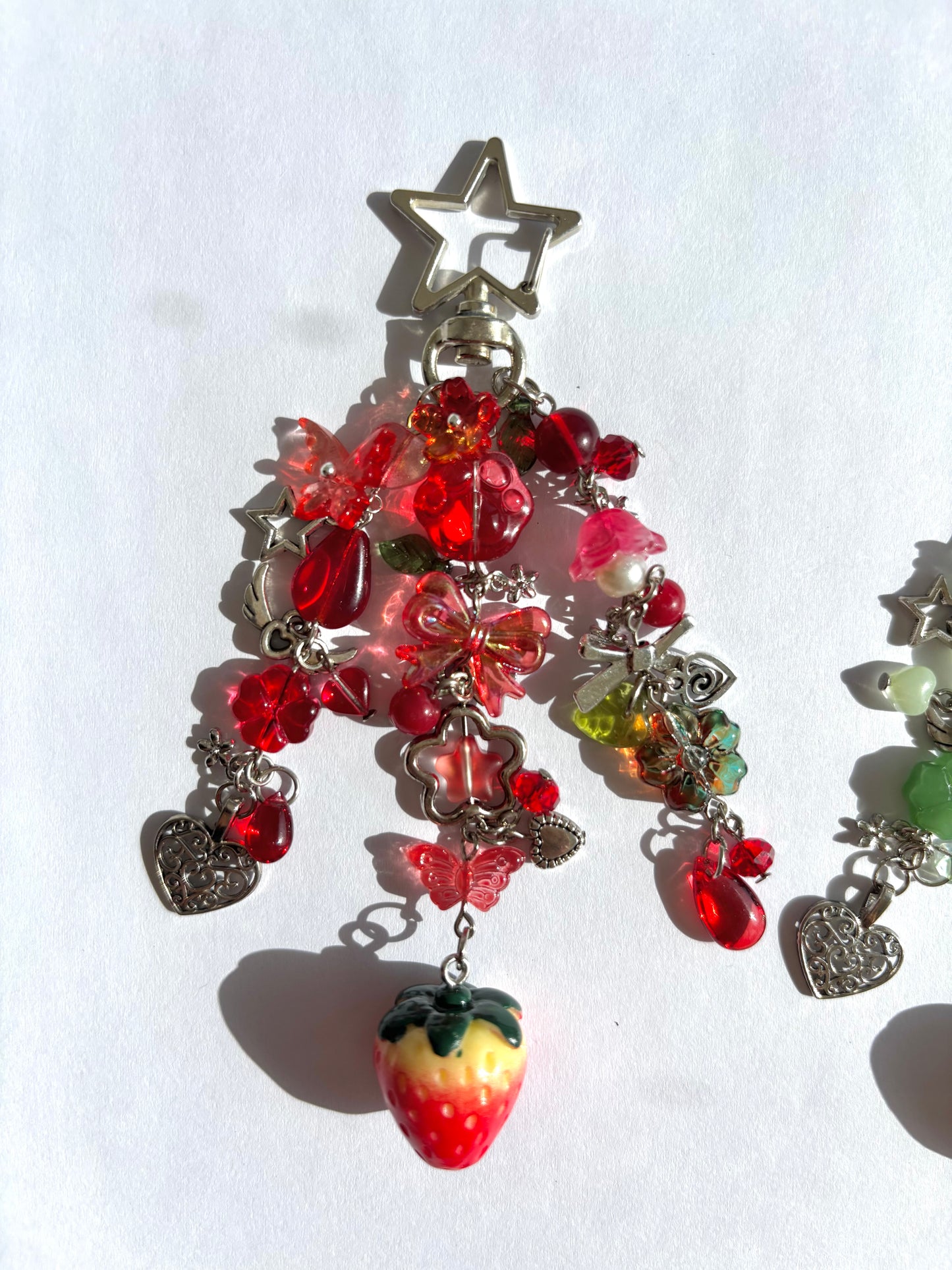Chunky strawberry keychains