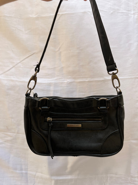 Original victoria secret blacl leather shoulder bag