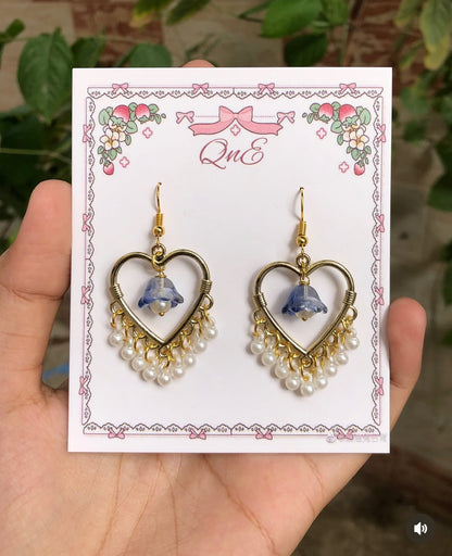 Lily of the valley jhumkey — handmade by QnE, photo 10 of 12
