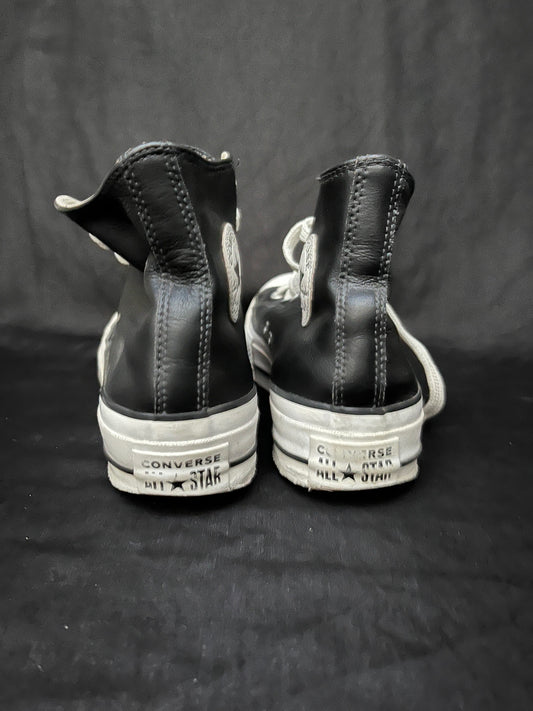 Leather platform black hightops (41)