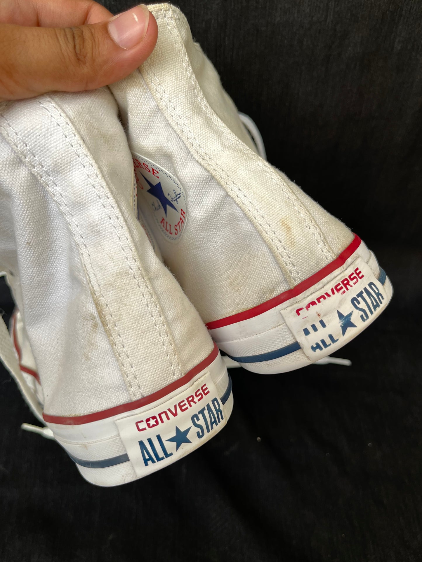 White hightop converse