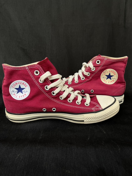 Maroon hightop converse