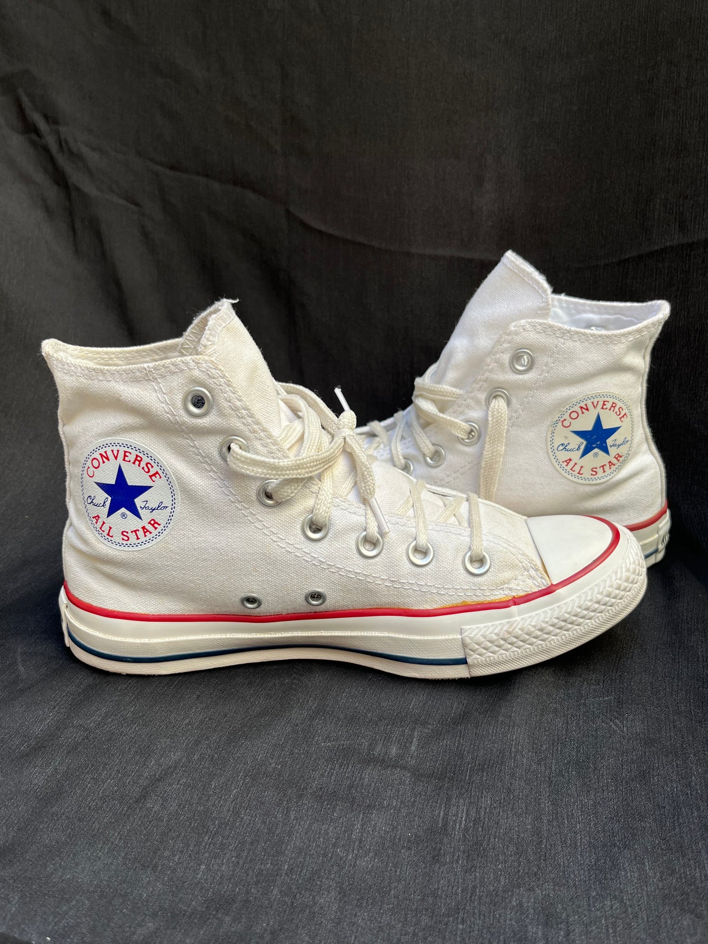White hightop converse
