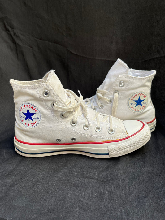 White hightop converse