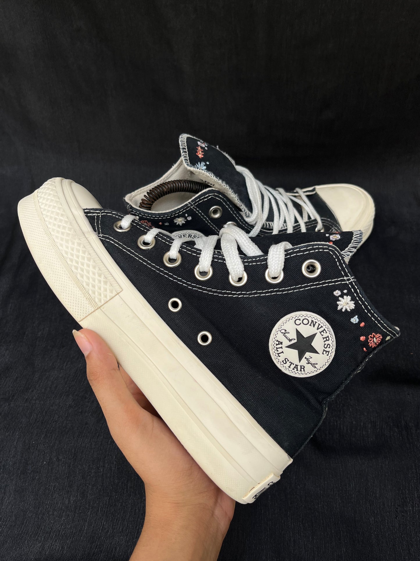 Special edition platform black hightops