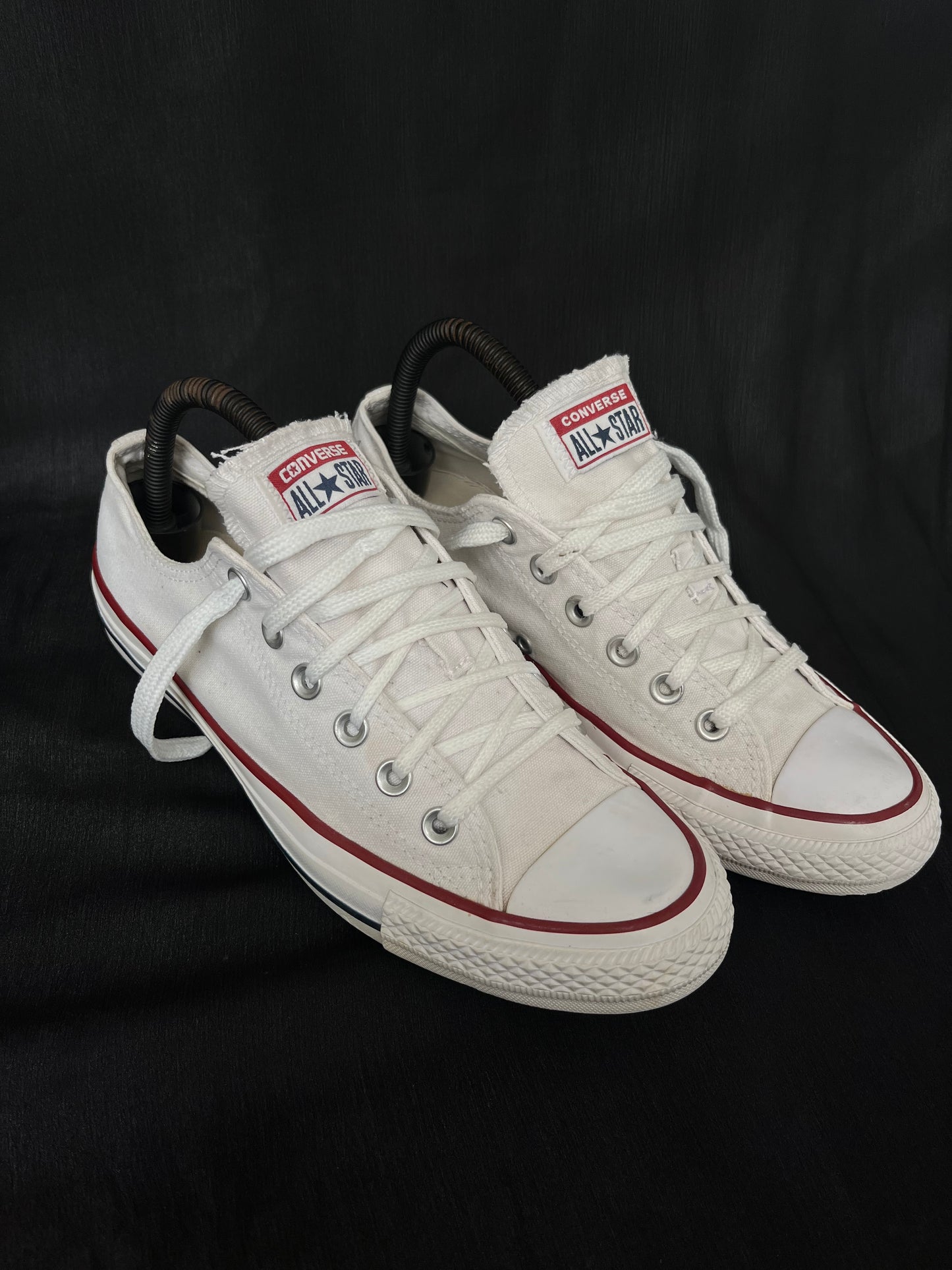 White lowtop converse