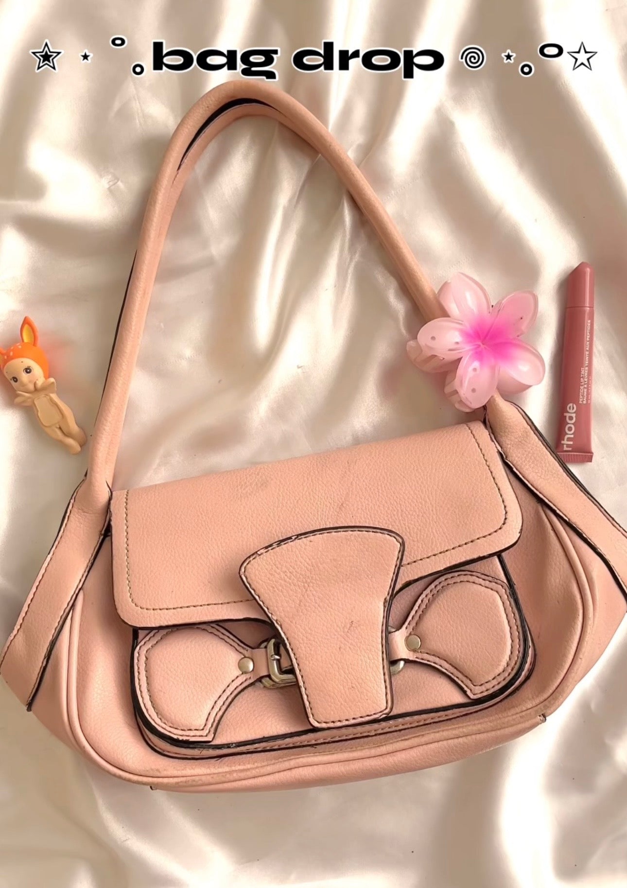 Pink leather bag