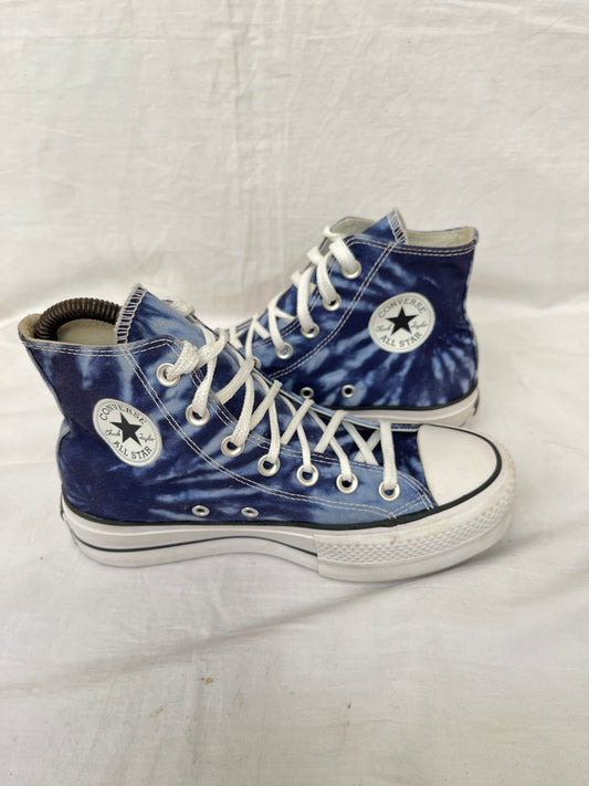 Tie dye platform blue hightop