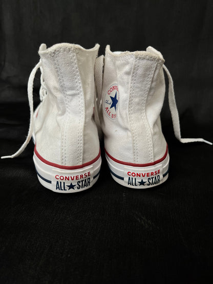 White hightop converse