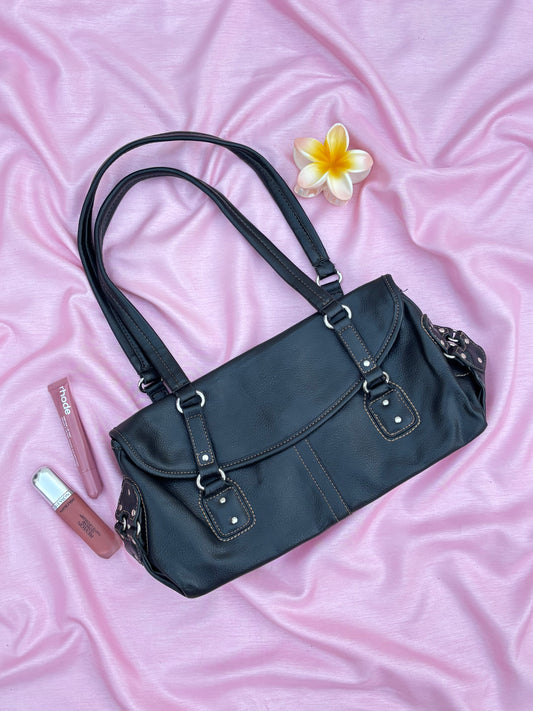 Black leather y2k bag