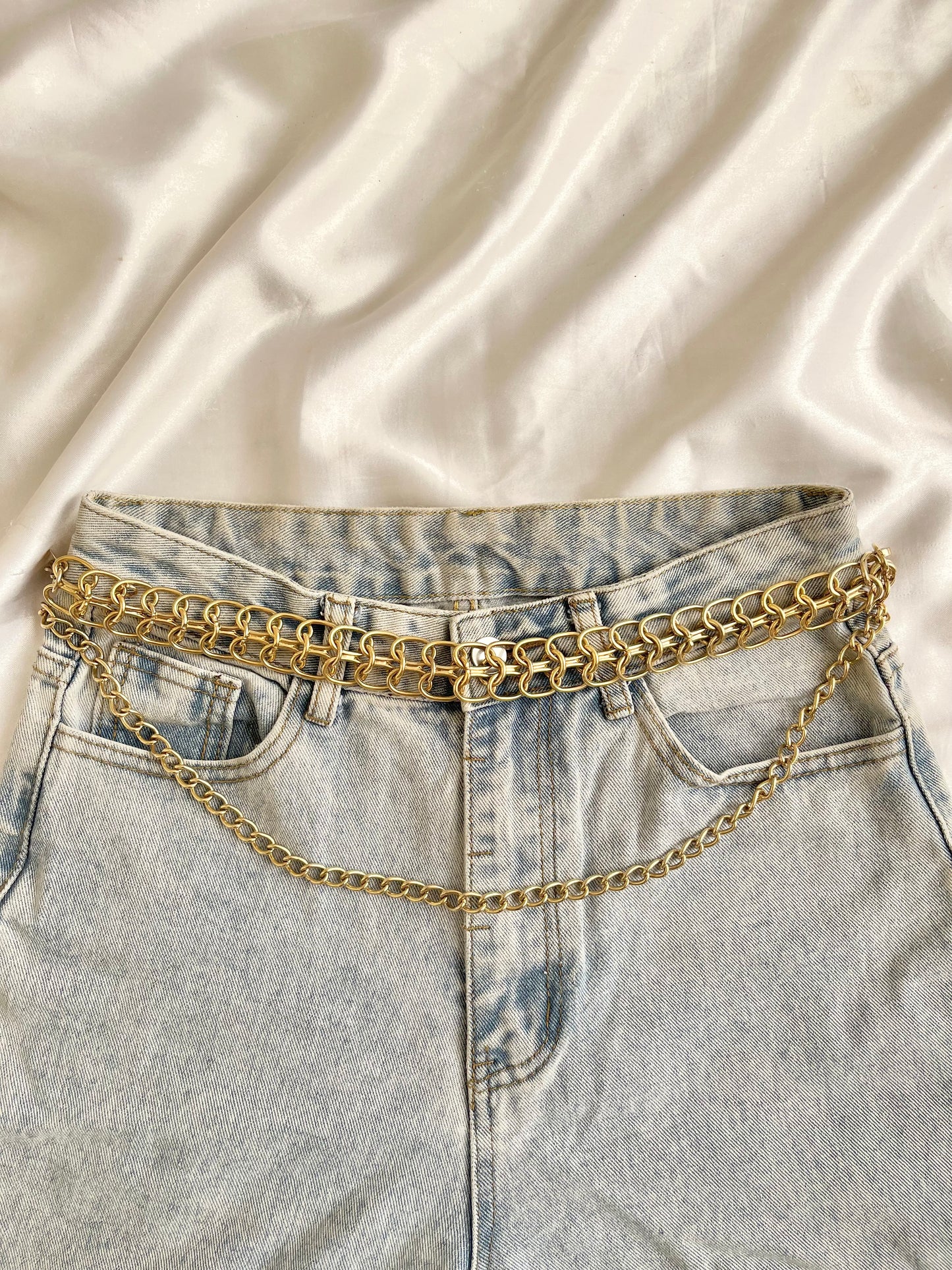 Double layered gold waistchain